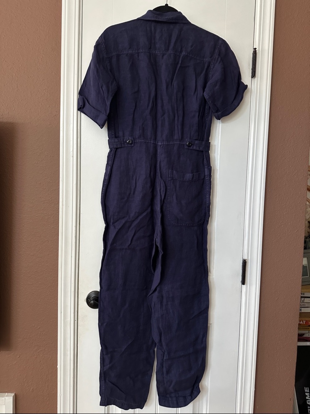 Alex Mill Short-Sleeve Utility Jumpsuit in Navy - Picture 5 of 7